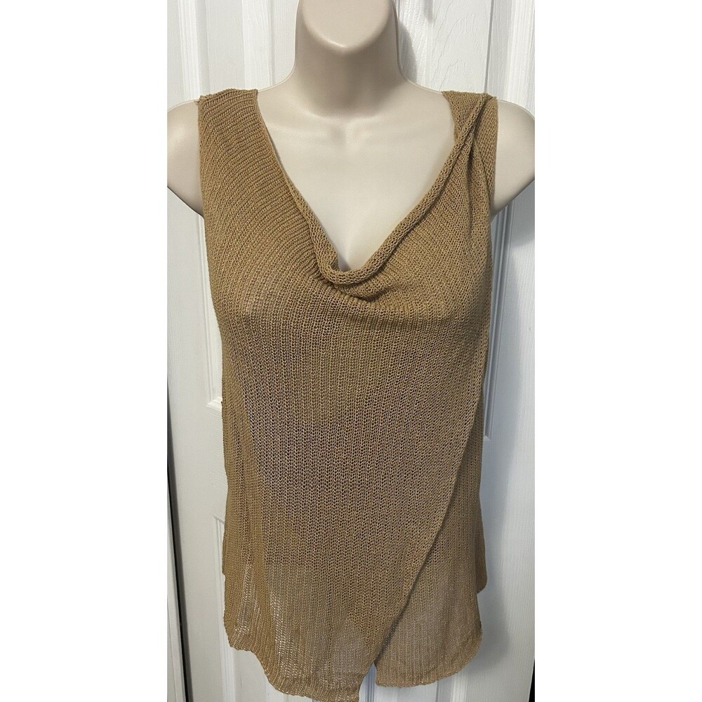 NWT ISDA & Co Sleeveless Silken Cord Sweater Size XS Caramel Color